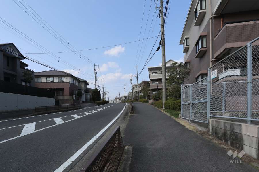 敷地西側の前面道路（南側から）