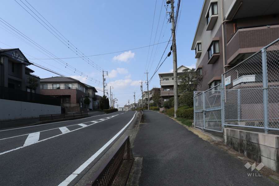 敷地西側の前面道路（南側から）