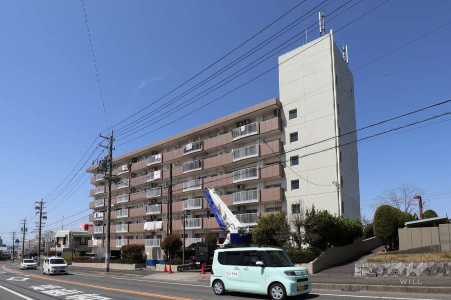 サンハイツ菱野の外観（南東側から）