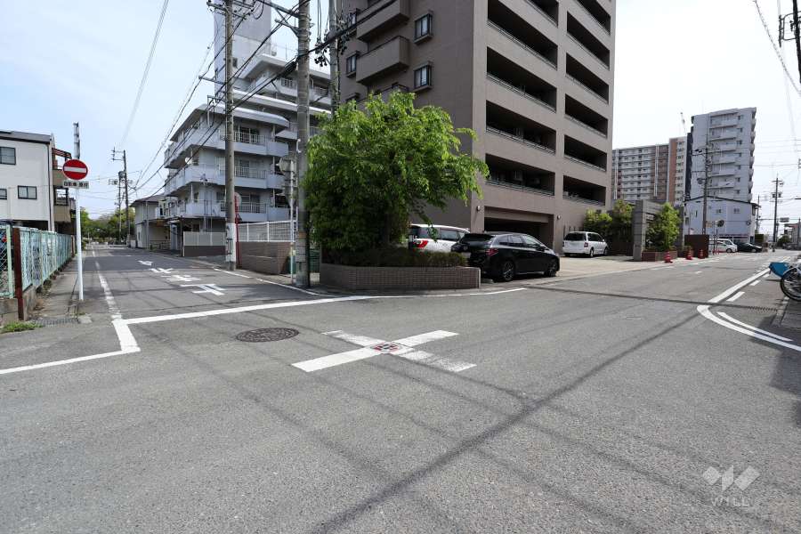敷地北西側と南西側の前面道路（北西側から）