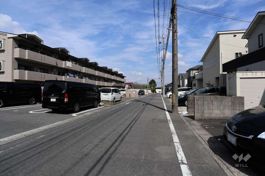 敷地南側の前面道路（西側から）