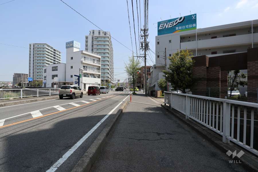 敷地北側の前面道路（西側から）