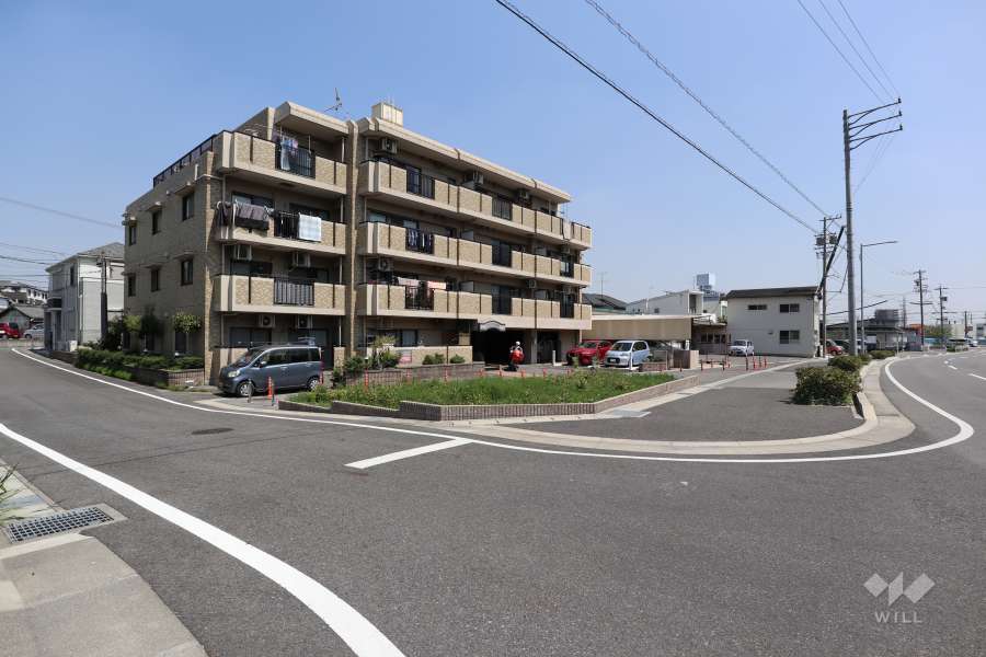 敷地南側と西側の前面道路