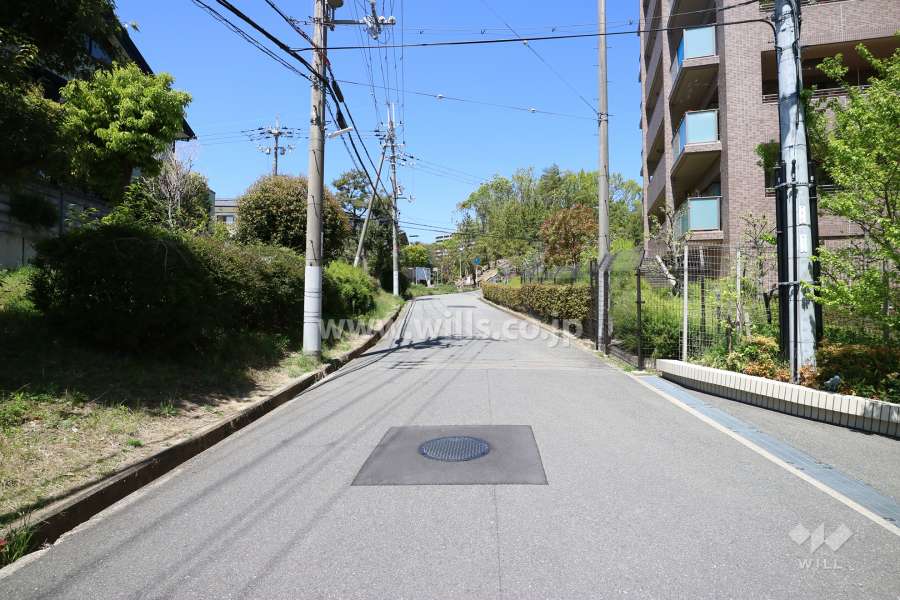 敷地西側前面道路(南側から)