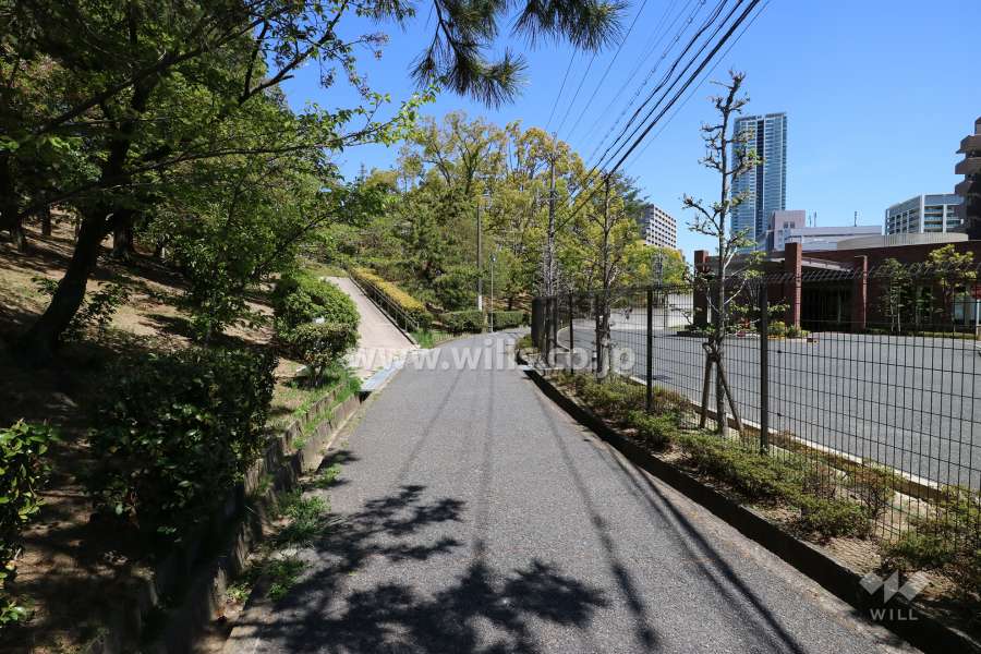 敷地北側の遊歩道