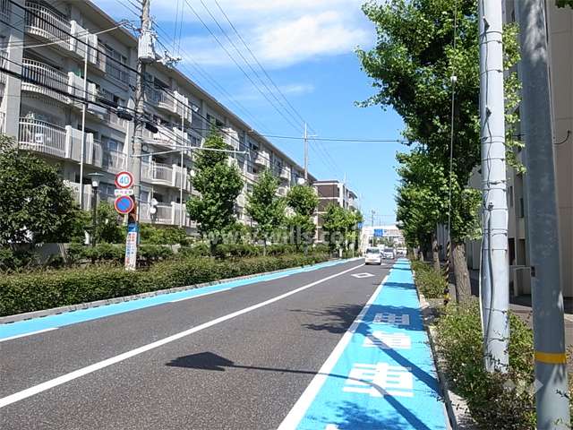 敷地南側は、二車線の街路樹のきれいな通り（西宮豊中線）に面しています。