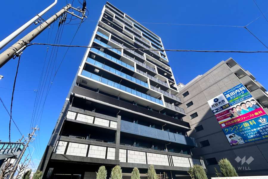 エステムコート名古屋グロースの外観（南西側から）