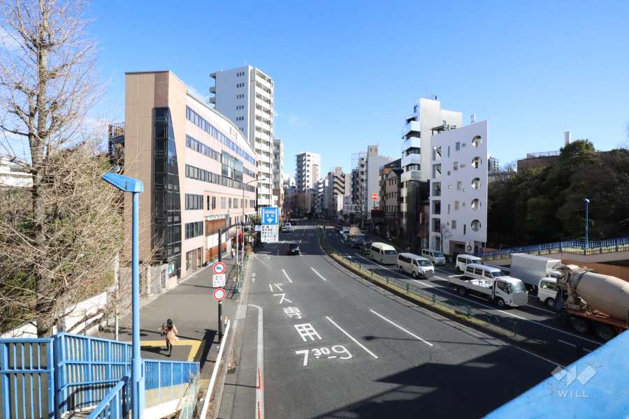 敷地南側の前面道路(西側から)