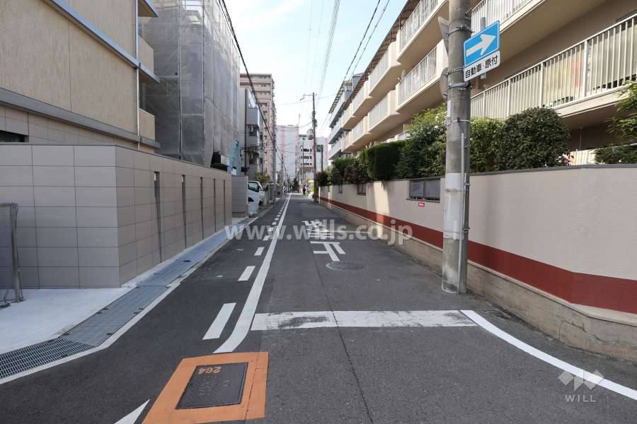 敷地の南側の前面道路
