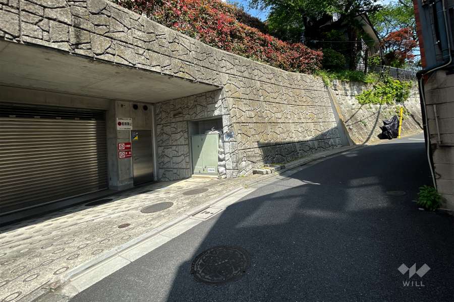 敷地東側の前面道路（南側から）