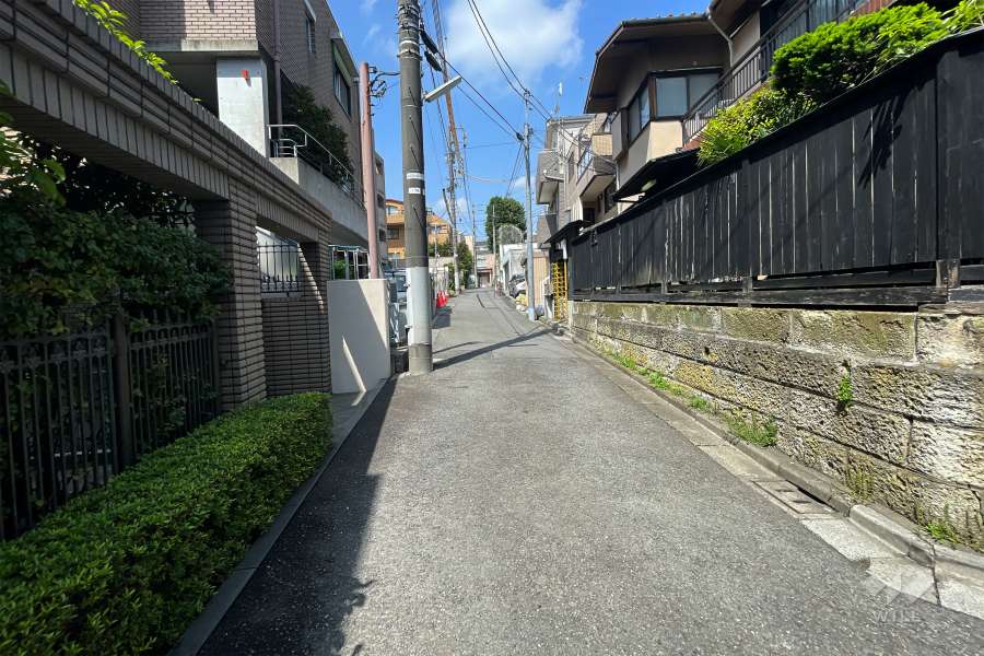 敷地北側の前面道路（東側から）