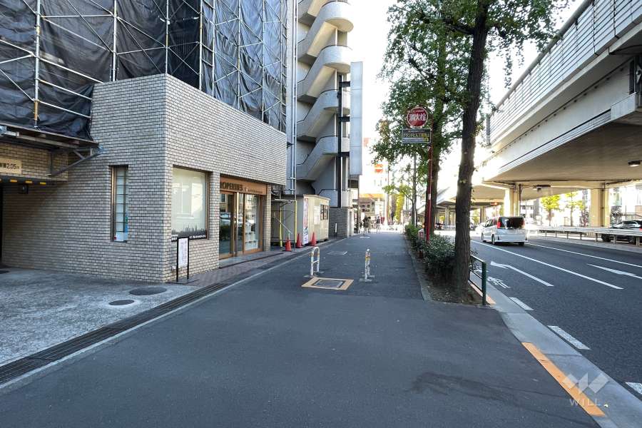 敷地の北側前面道路（東側から）