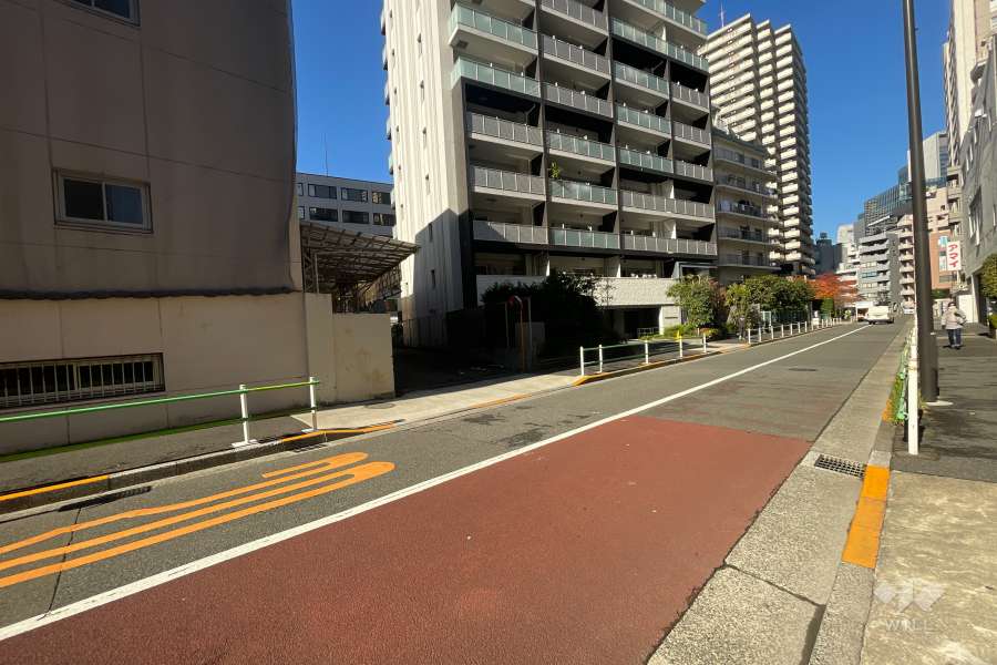敷地西側の前面道路（南側から）
