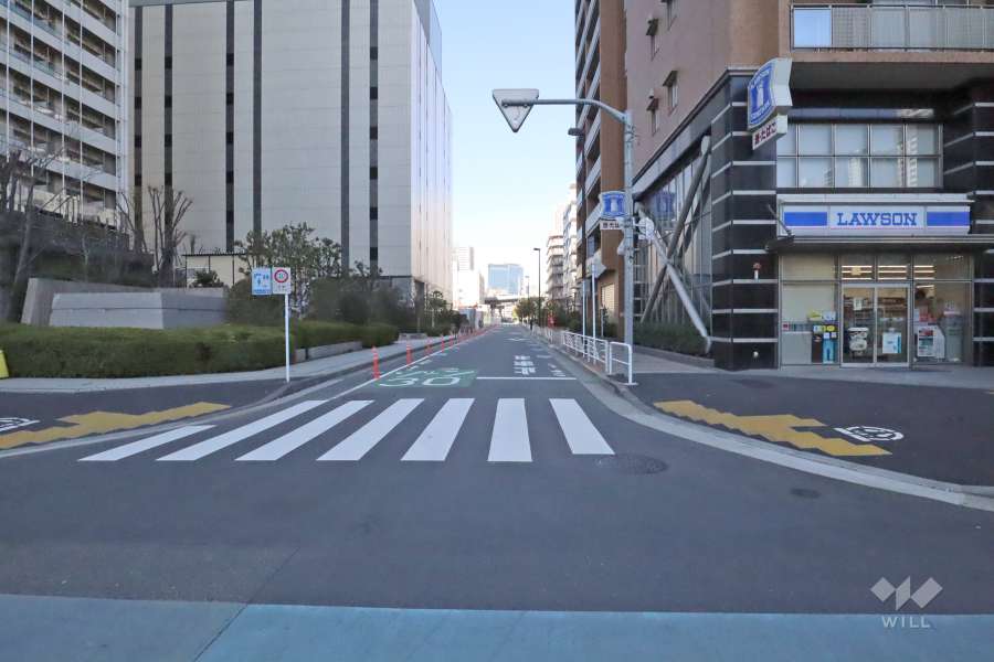 敷地東側の前面道路(南側から)