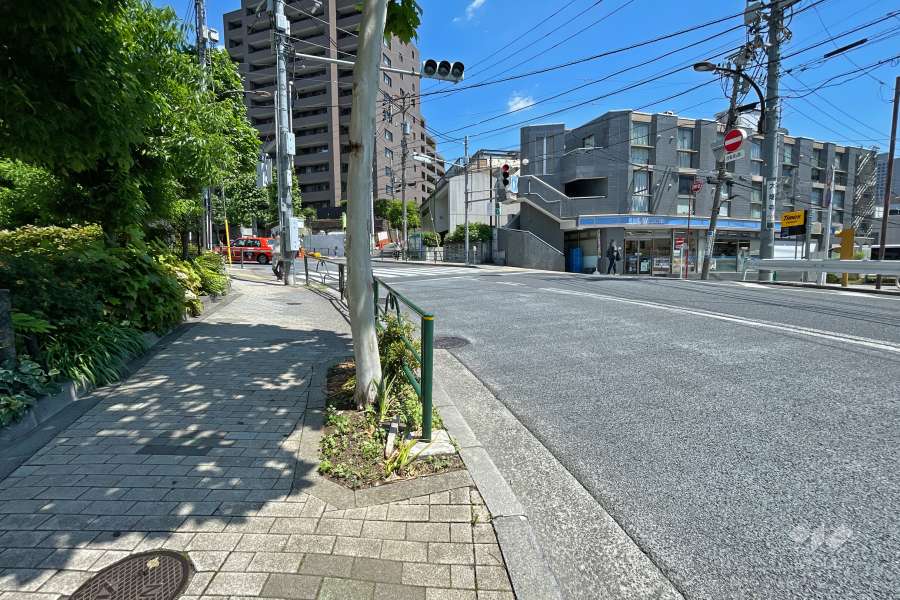 敷地東側の前面道路（南側から）