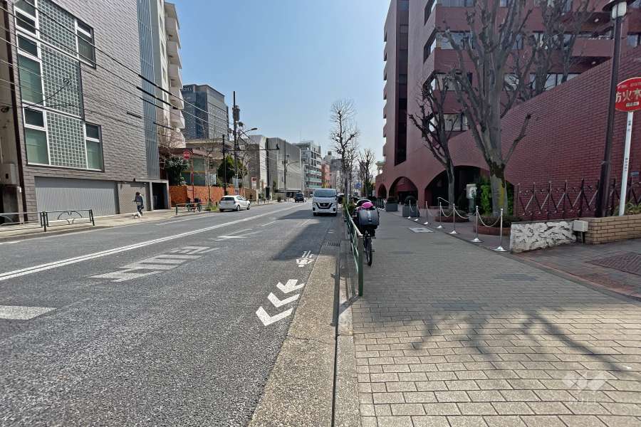 敷地東側の前面道路（北側から）