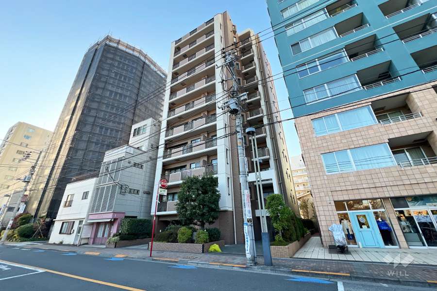 朝日シティパリオ高輪台A館の外観（北東側から）