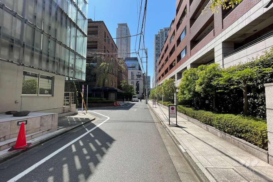 敷地の南側前面道路（東側から）