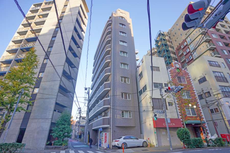 エクセリア白金高輪の外観（北西側から）