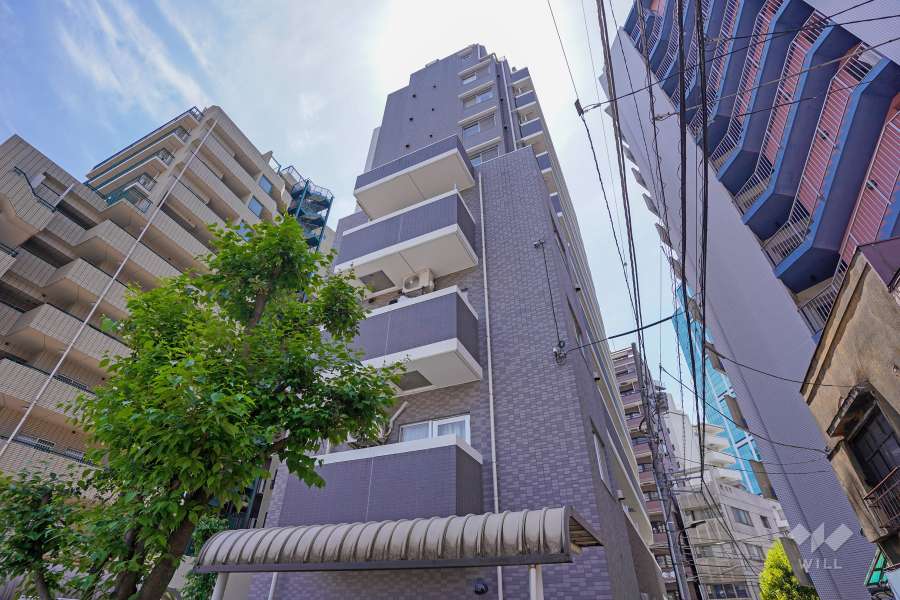 エクセリア白金高輪の外観（北東側から）