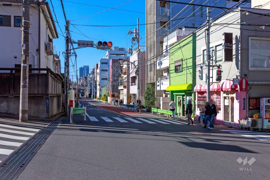 敷地北側の前面道路（東側から）