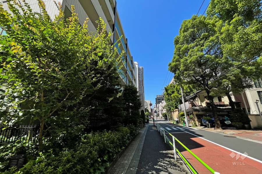 敷地北西側の前面道路