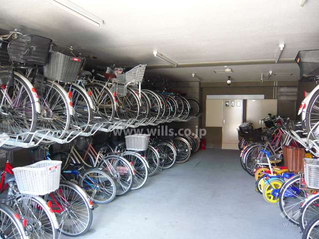 屋内にある自転車置場