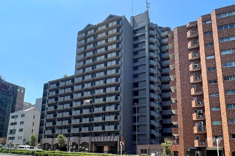 ライオンズマンション白金台の外観（北東側から）