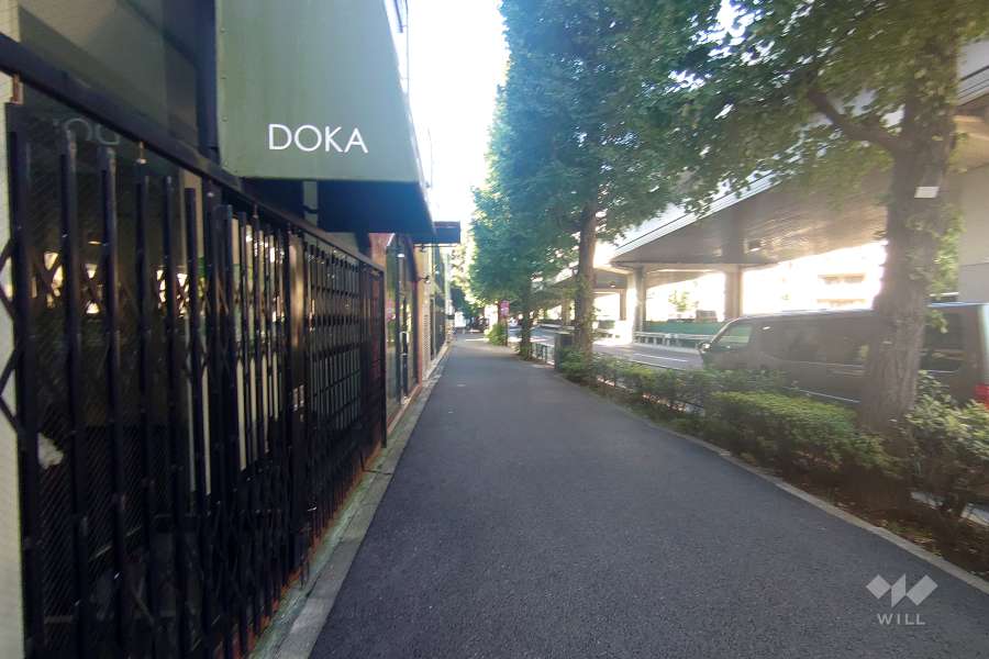 敷地北側の前面道路（西側から）