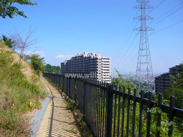 敷地の南側の小道