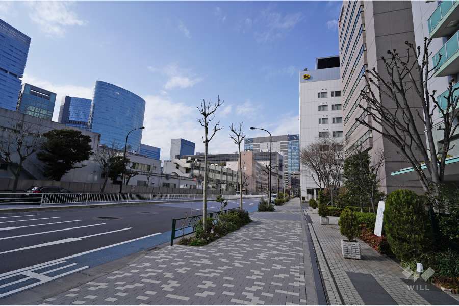 敷地西側の前面道路