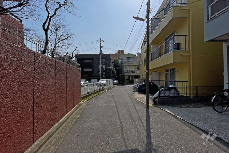 敷地北側の前面道路（東側から）