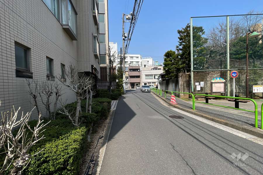 敷地東側の前面道路（南側から）