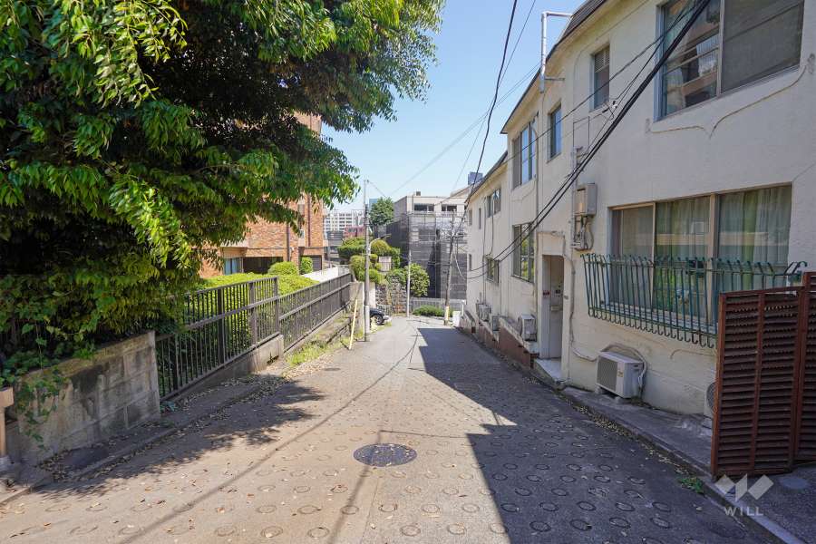 敷地東側の前面道路（南側から）