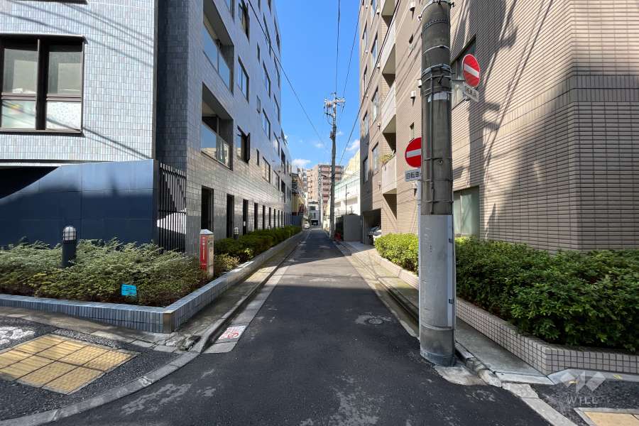 敷地西側の前面道路　