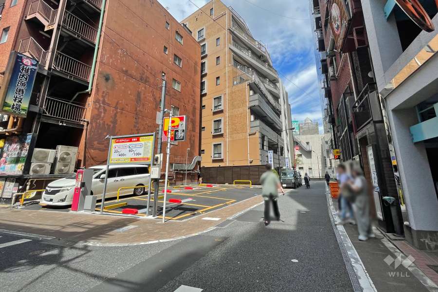 敷地南側の前面道路（西側から）