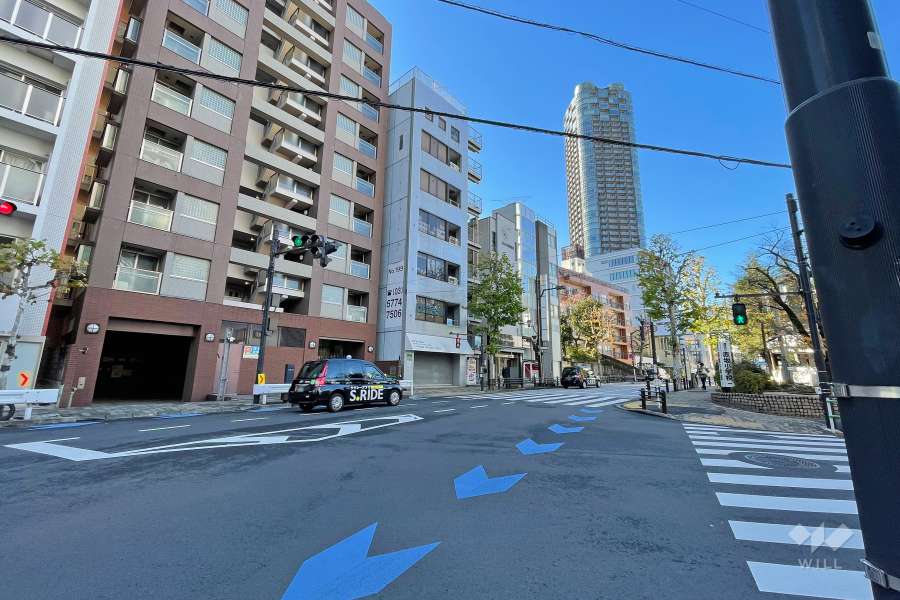 敷地の北側前面道路（東側から）