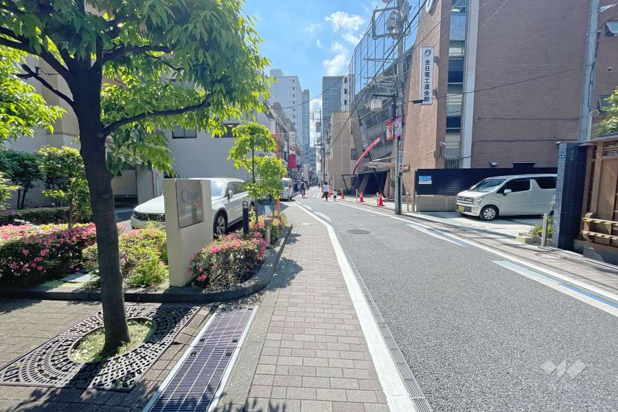 敷地北側の前面道路