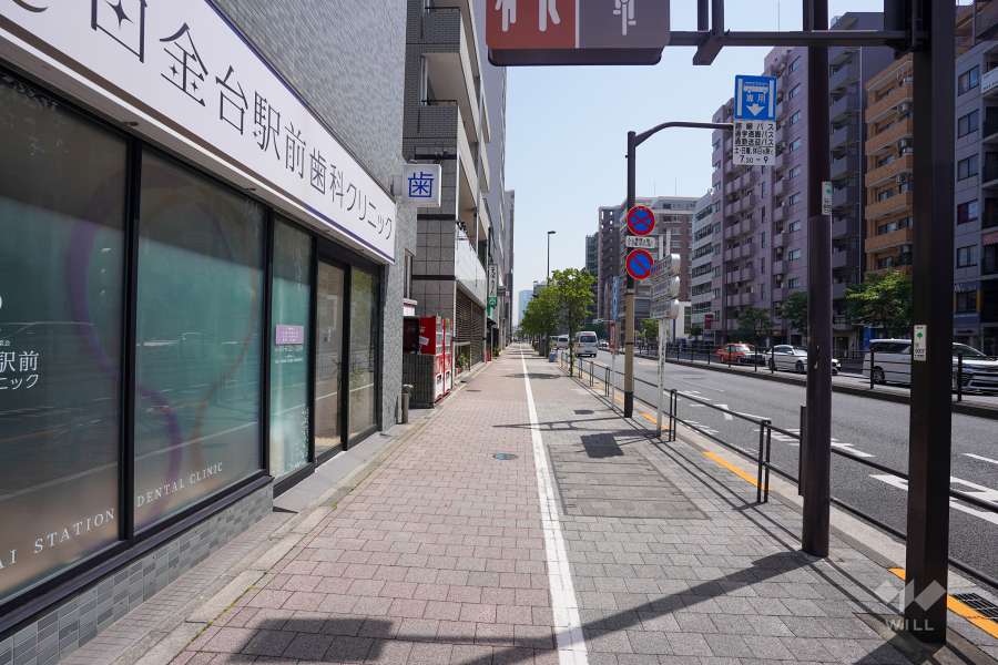 敷地南東側の前面道路　