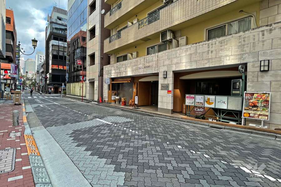 敷地西側の前面道路（南側から）