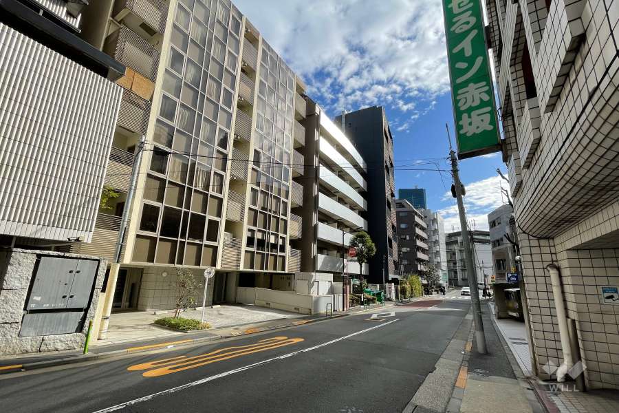 敷地西側の前面道路　