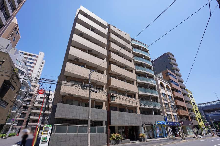 プレール麻布十番の外観（南西側から）