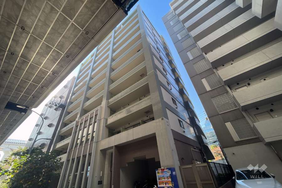 エスコート芝浦イーストの外観（北東側から）