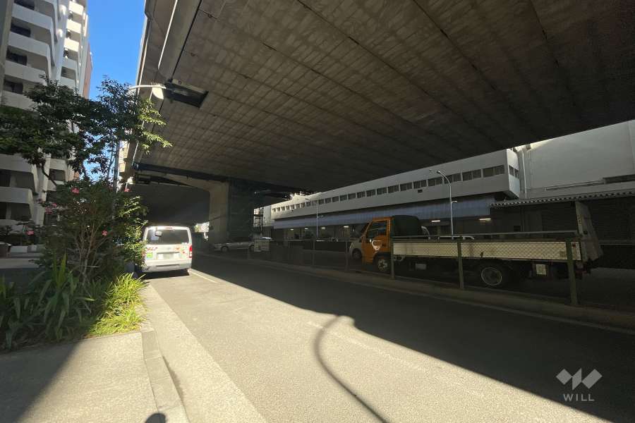 敷地の東側前面道路（南側から）
