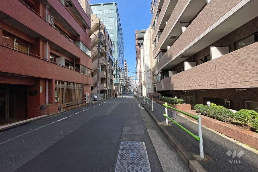 敷地南側の前面道路（東側から）