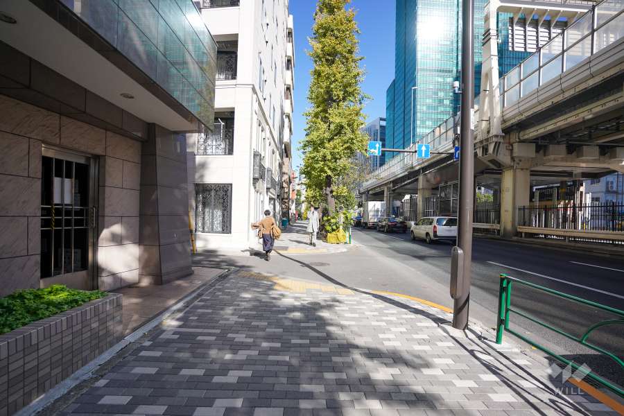 敷地東側の前面道路（南側から）
