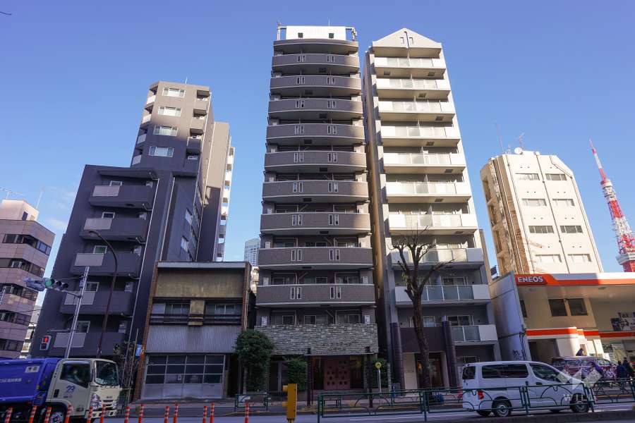 メインステージ麻布十番の外観（南側から）