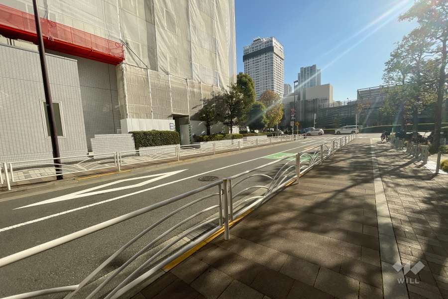 敷地東側の前面道路（北側から）