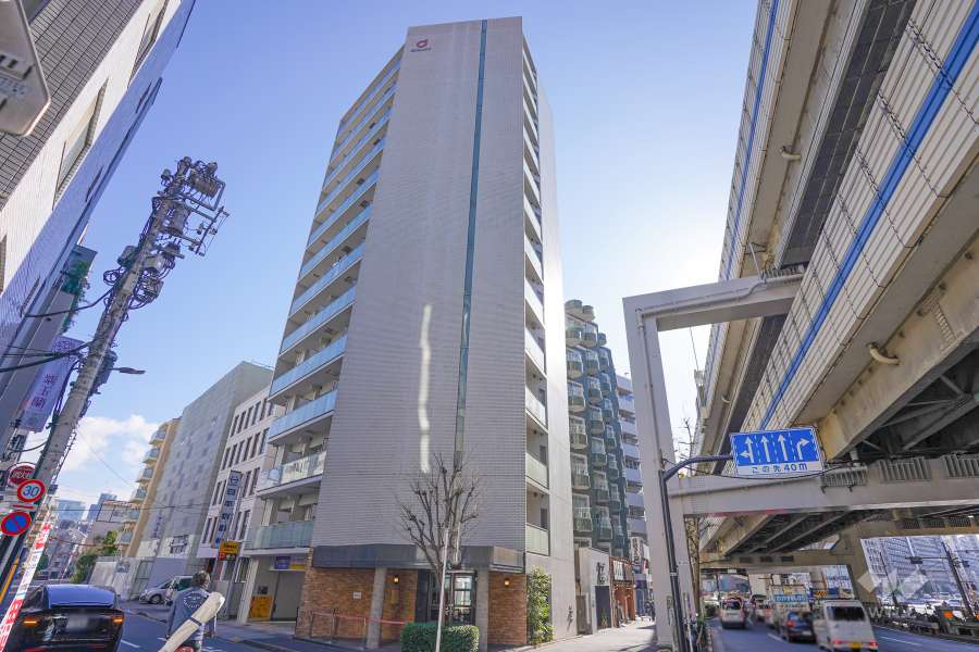 エクセレント麻布十番の外観（北西側から）