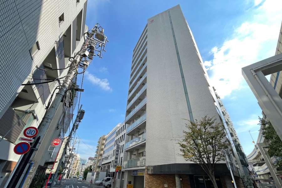 エクセレント麻布十番の外観（北西側から）
